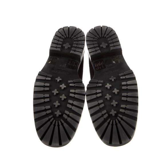 Jimmy Choo 9 CRYSTAL Suede Loafers SHEARLING LINED Chunky Lug Sole Deanna Black - Picture 9 of 10